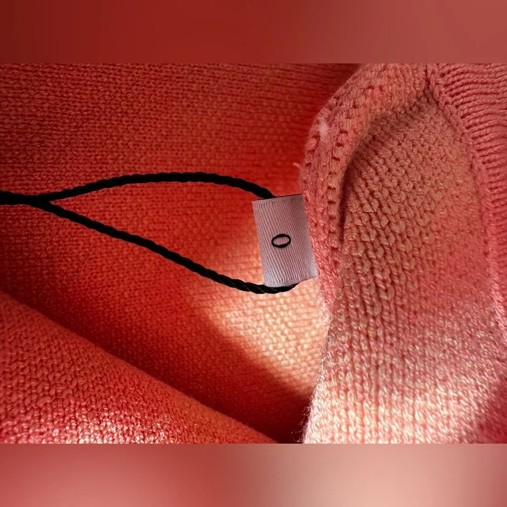 Sandro Paris Pink Jacquard Knit Cardigan Gold Button Pocket Sweater Jacket 0 - Picture 7 of 12